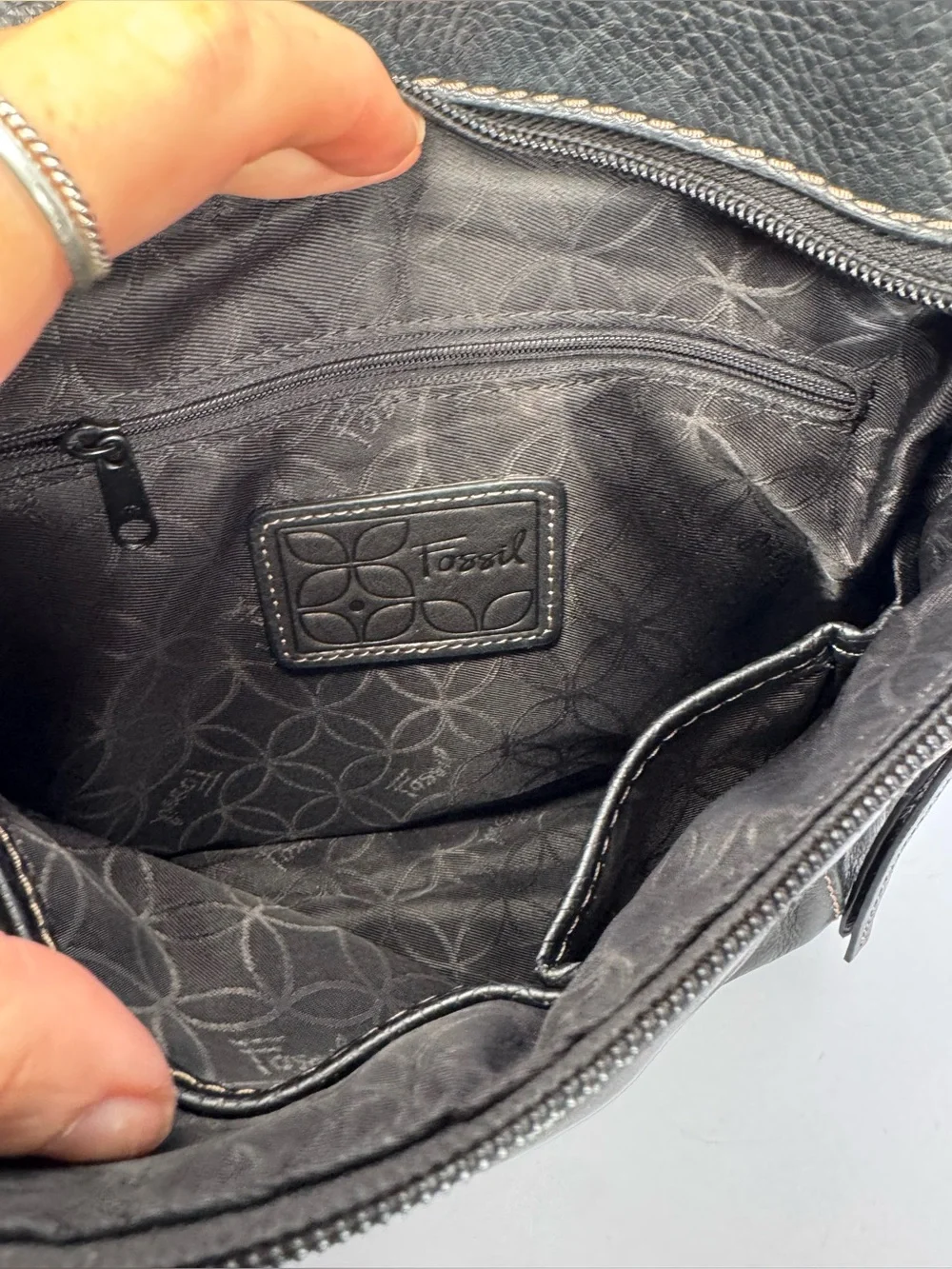 Fossil black leather purse